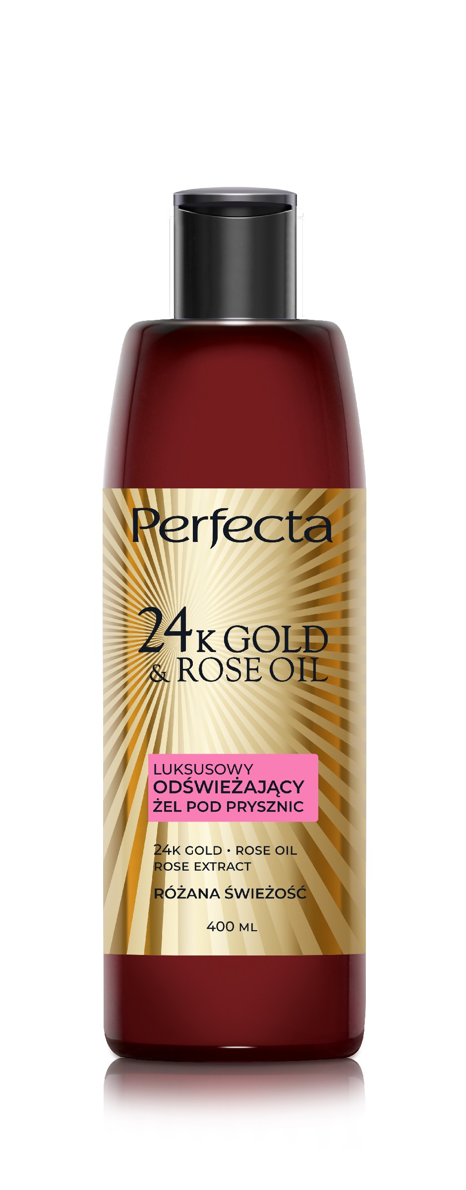 PERFECTA 24K Gold&Rose Oil Luksusowy odświeżający żel pod prysznic 400 ml
