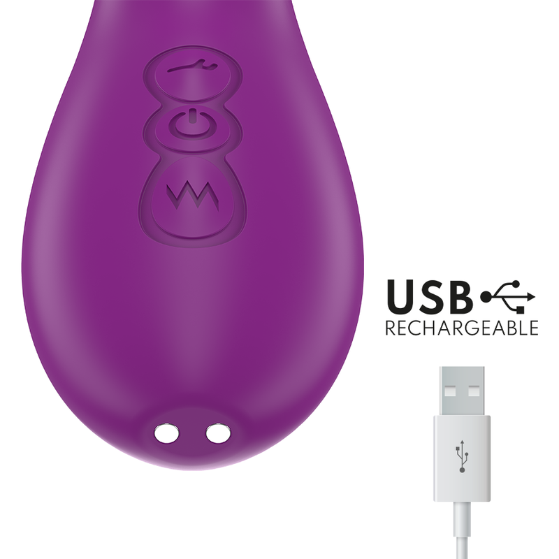 INTENSE - ATENEO RECHARGEABLE MULTIFUNCTION VIBRATOR 7 VIBRATIONS WITH SWINGING MOTION AND SUCKING PURPLE
