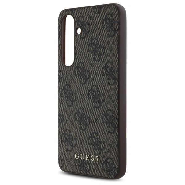 Guess GUHCS24FEG4GFBR Samsung Galaxy S24 FE hardcase 4G Metal Gold Logo brown