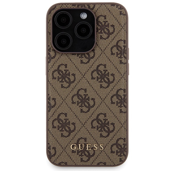 Guess GUBPM5P15L4GEMGW Apple iPhone 15 Pro hardcase + Powerbank 5000mAh MagSafe 4G Metal Logo brown