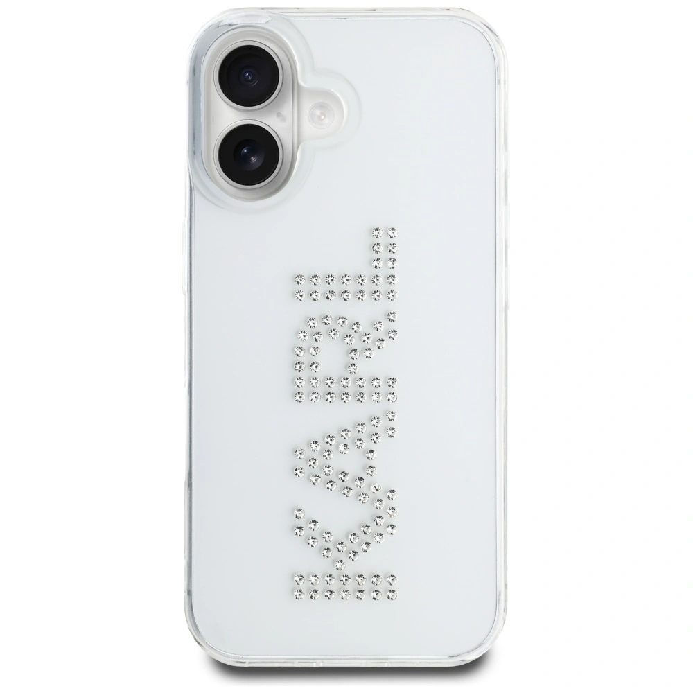 Karl Lagerfeld IML Rhinestones Logo Apple iPhone 16 clear