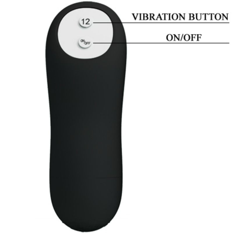 PRETTY LOVE BOTTOM SILICONE RIBBED PLUG 12 VIBRATION MODES