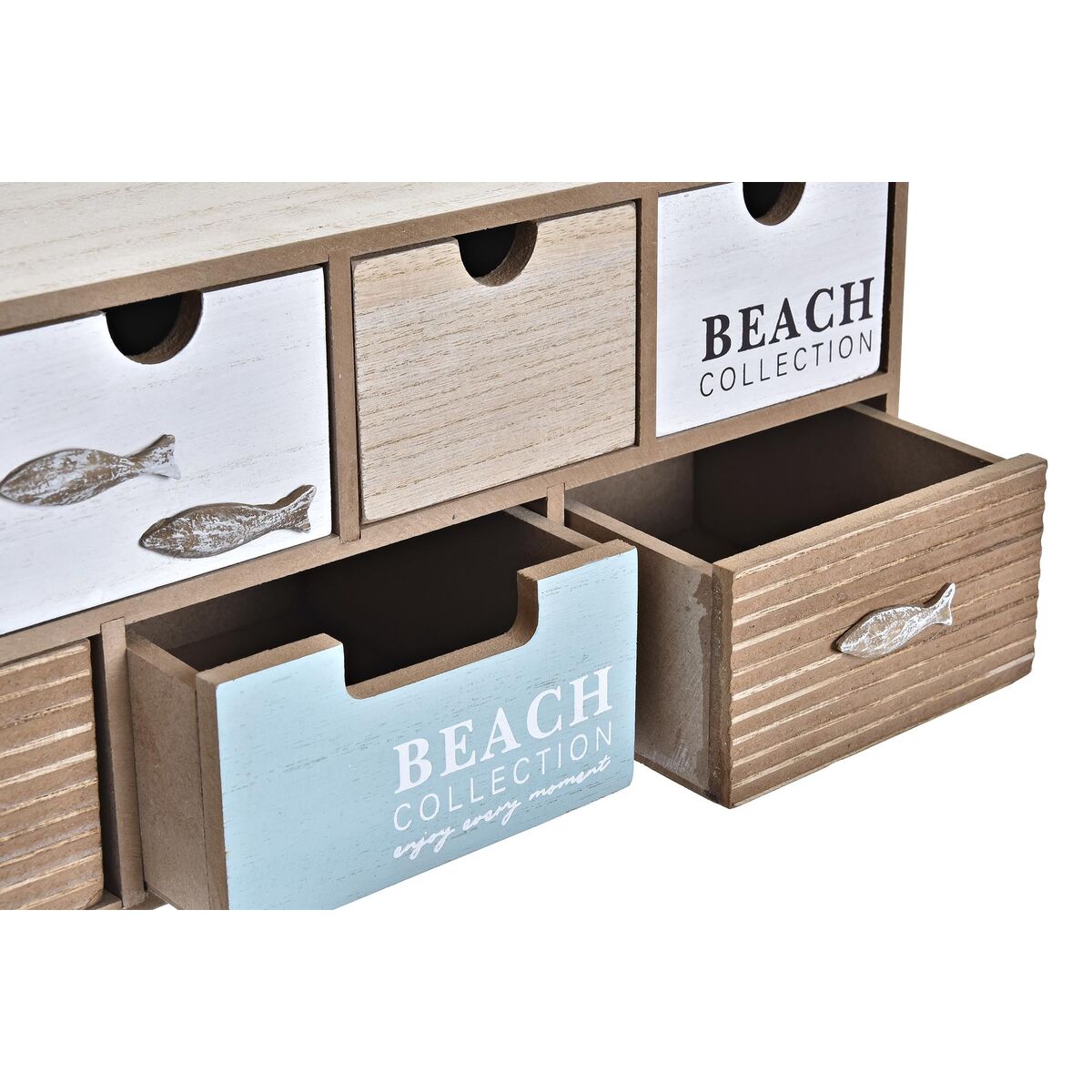 Pudełko na biżuterię DKD Home Decor 40 x 16 x 19 cm Drewno Brązowy Turkusowy