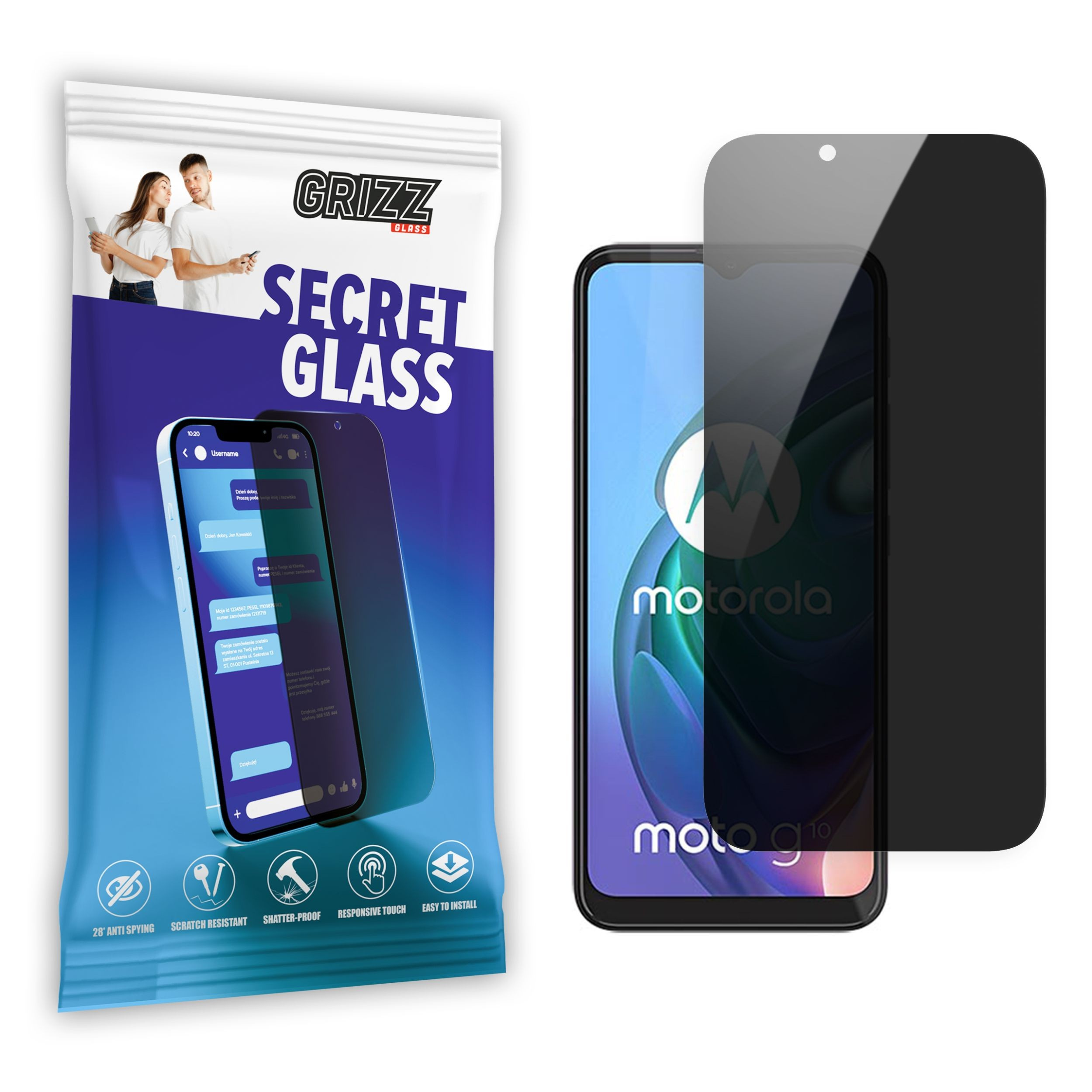 GrizzGlass SecretGlass Motorola Moto G10
