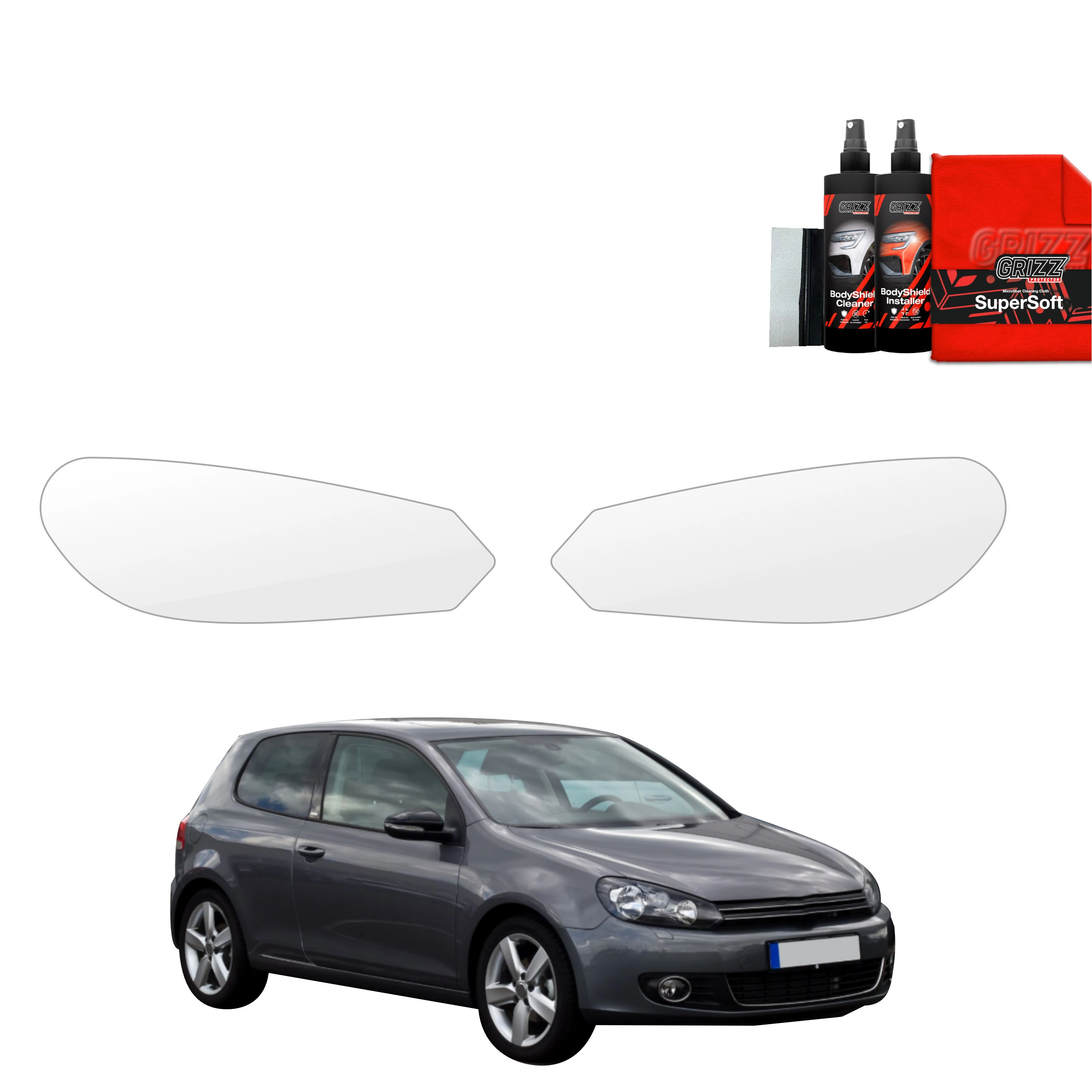 Folia ochronna na lampy GrizzGlass BodyShield do Volkswagen Golf 6 Hatchback 3D (2008-2012) [2w1] 