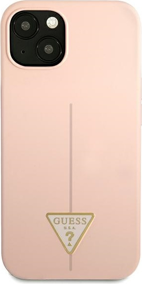 Guess GUHCP13SSLTGP Apple iPhone 13 mini pink hardcase Silicone Triangle