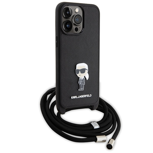 Karl Lagerfeld KLHCP15XSASKNPSK Apple iPhone 15 Pro Max hardcase Crossbody Saffiano Monogram black