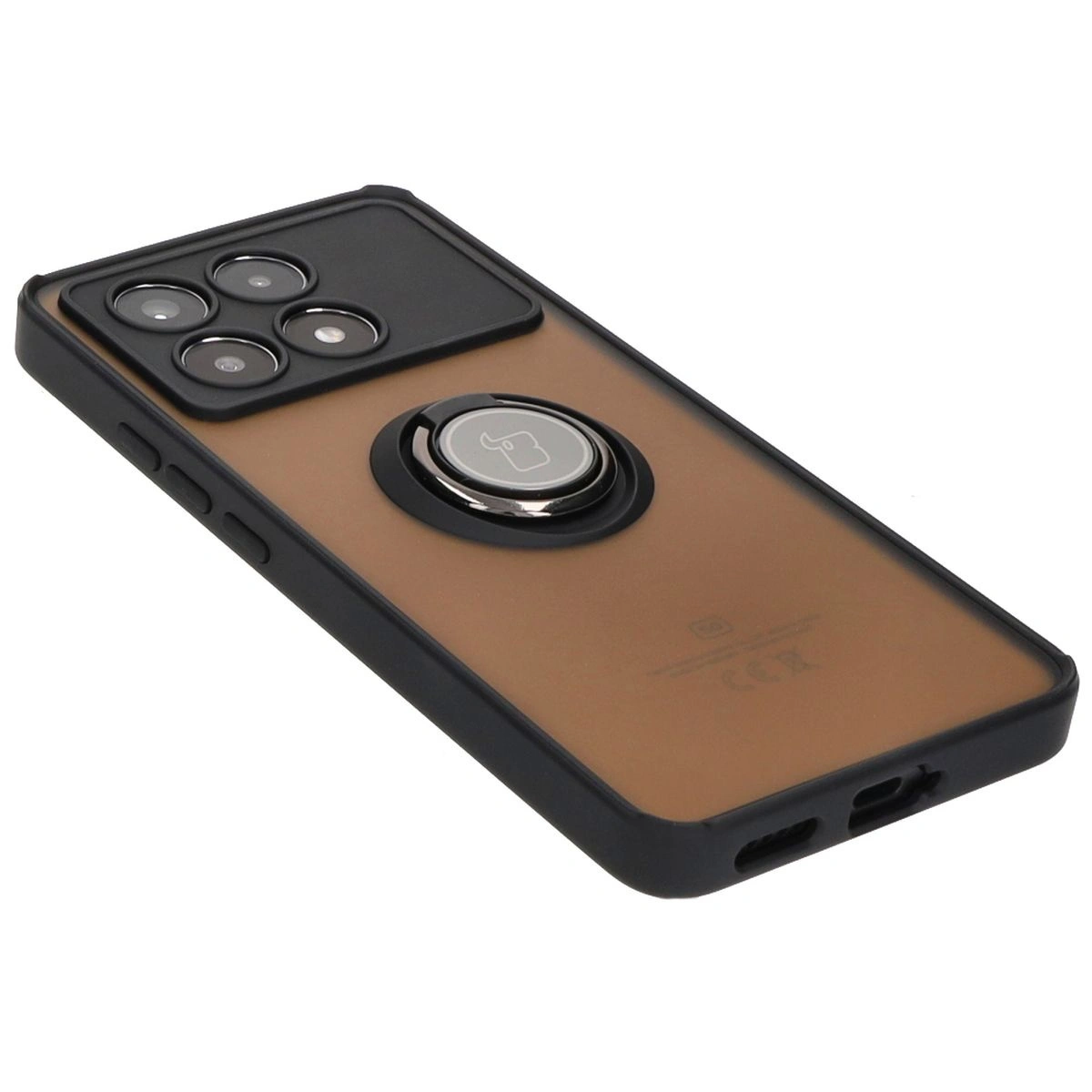 Bizon Case Hybrid Ring Xiaomi Poco X6 Pro smoky with a black frame
