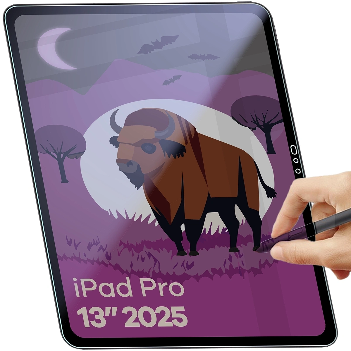Prywatyzujące szkło hybrydowe Bizon Glass Tab Mule Shadow do Apple iPad Pro 13" M5 2025 matowe