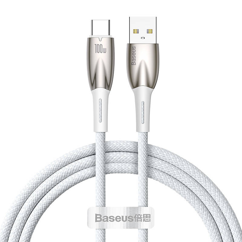 Baseus Glimmer USB/USB-C Cable 100W, 1m (white)