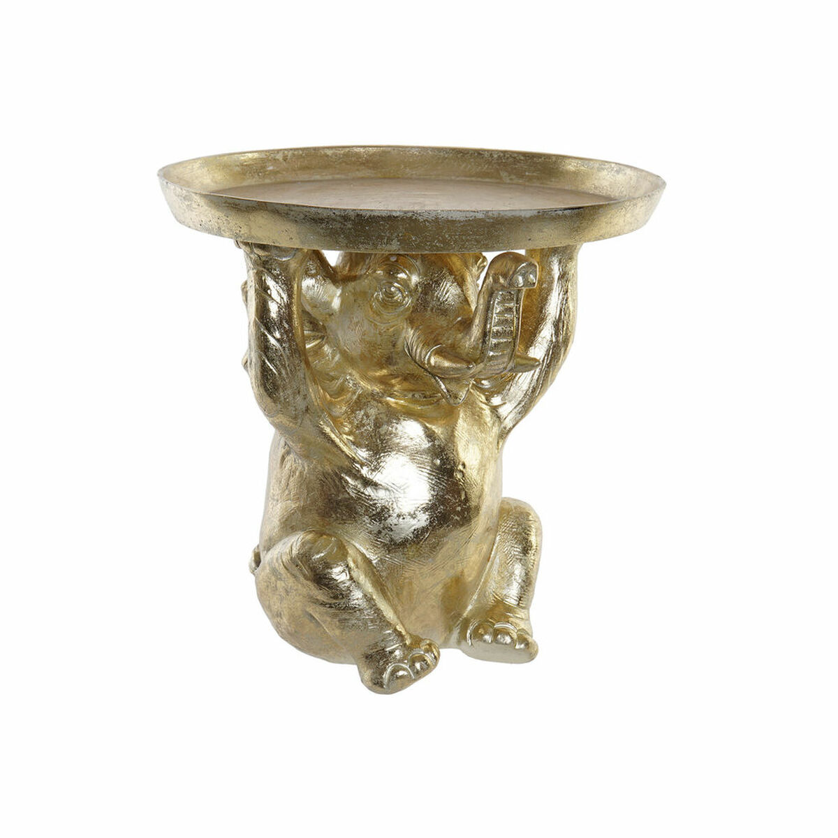 Side table DKD Home Decor Elephant Golden Resin Colonial (35 x 35 x 35 cm)
