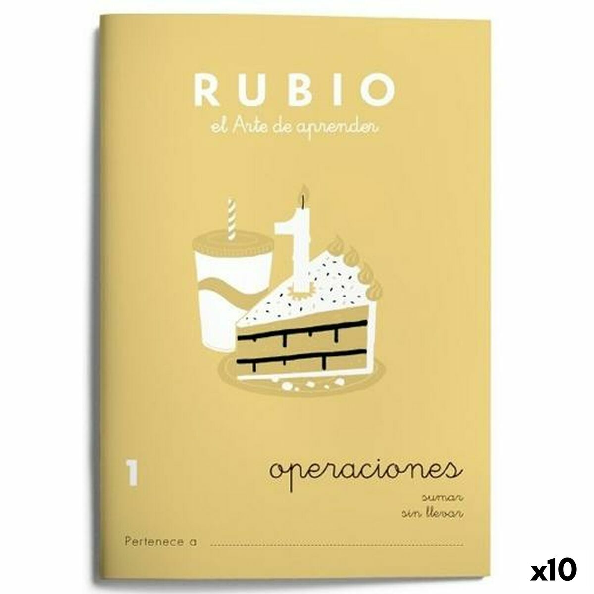 Maths exercise book Rubio Nº1 A5 Spanish 20 Sheets (10Units)