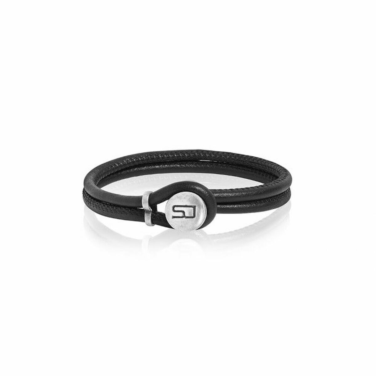 Bransoletka Damska Sif Jakobs BR458-BL-BK-19_5 Czarny Skórzany (19,5 cm)