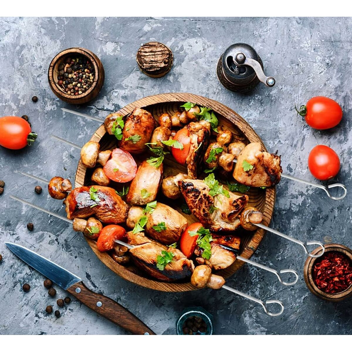 Barbecue Skewer Set Algon Metal 35 cm 12 Pieces (24 Units)
