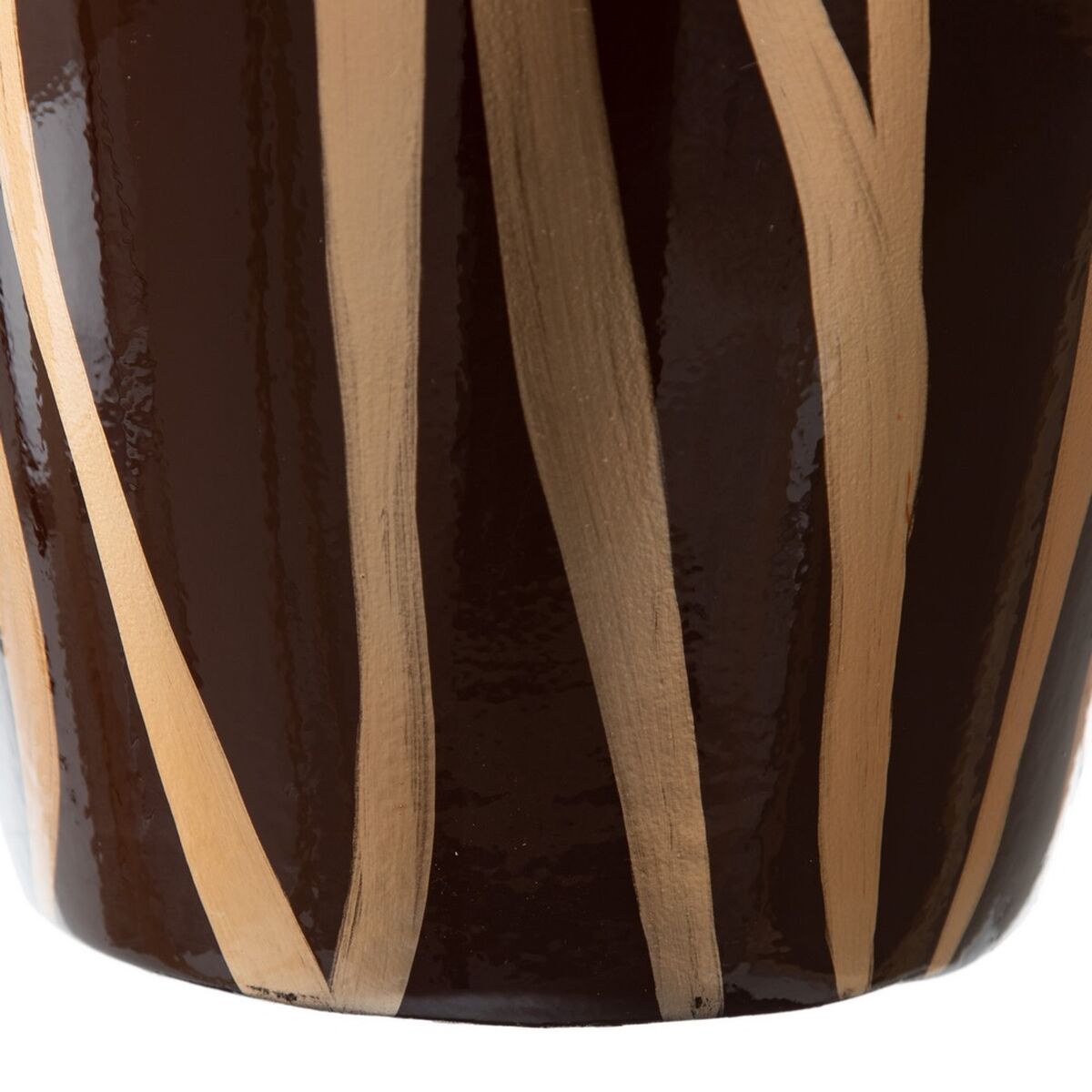 Vase 21 x 21 x 58,5 cm Zebra aus Keramik Gold Braun