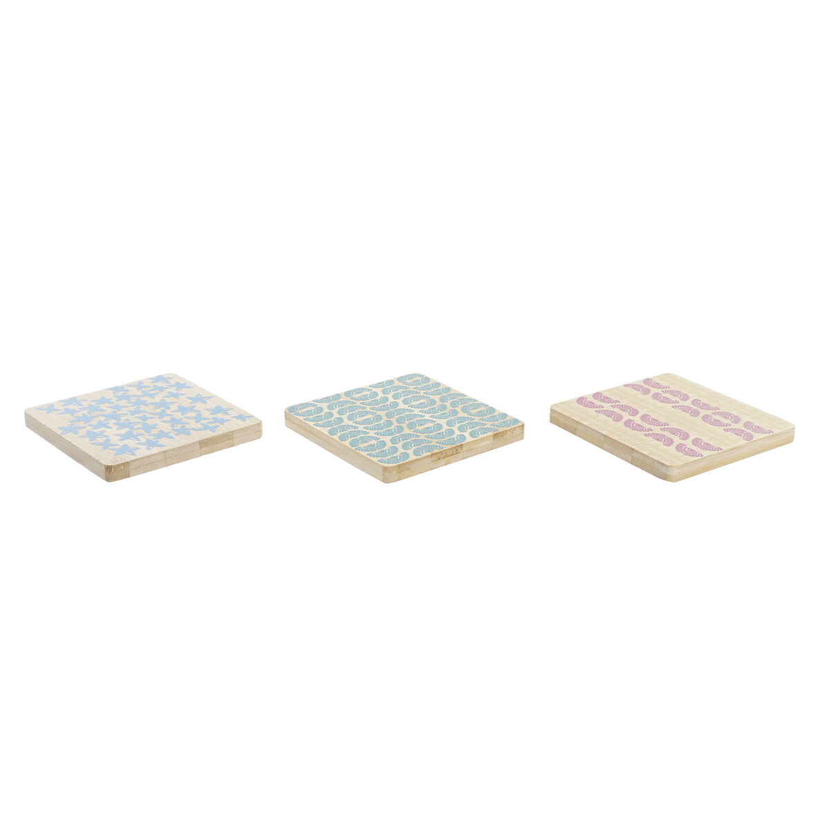 Coasters DKD Home Decor Africa 10 x 10 x 1 cm (6 pcs)