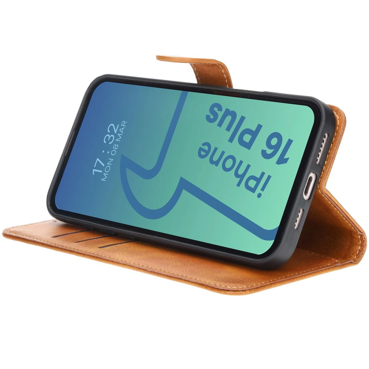 Bizon Case Pocket Apple iPhone 16 Plus brown