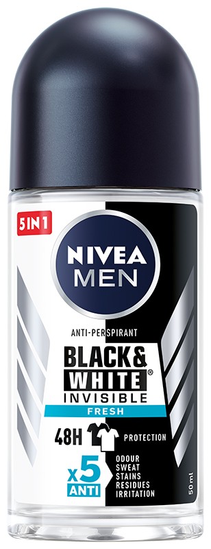 Nivea  Black&White INVISIBLE FRESH Antyperspirant roll-on męski  50ml