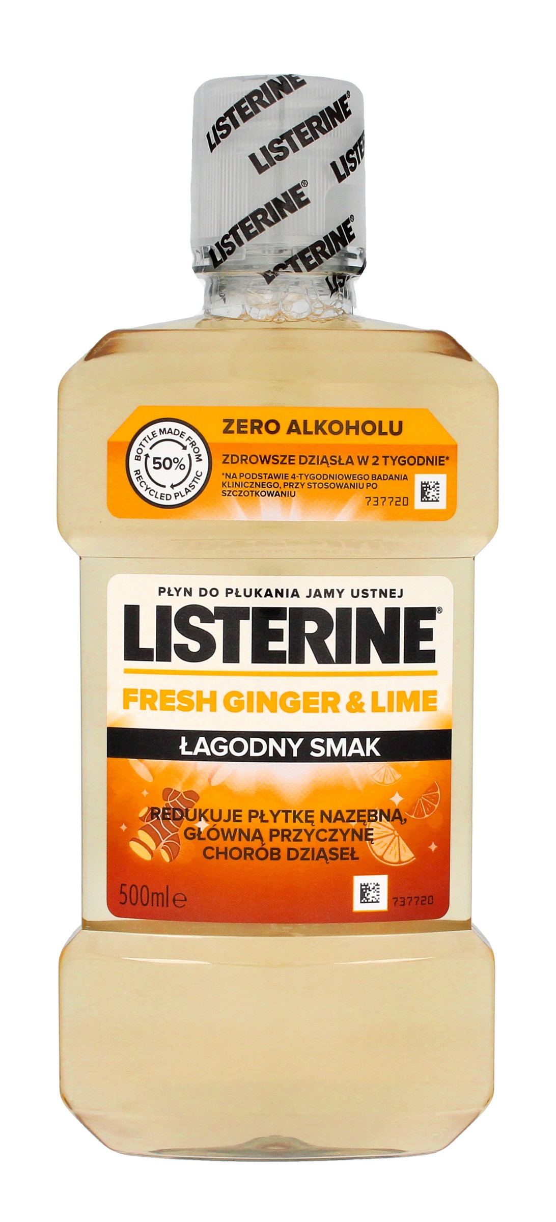 Listerine Ginger & Lime Płyn do płukania jamy ustnej Łagodny Smak  500ml