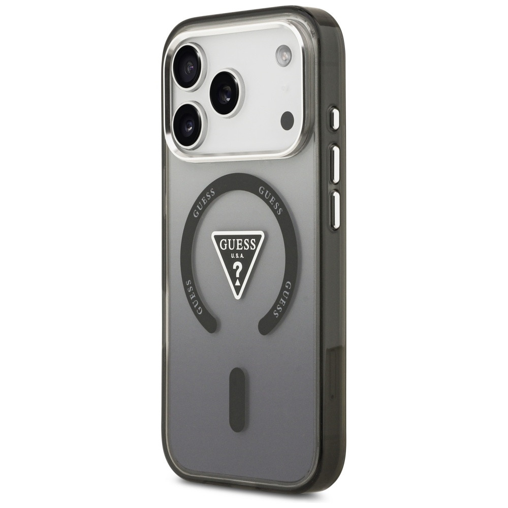 Etui Guess IML Gradient Triangle Logo MagSafe do Apple iPhone 17 Pro czarny