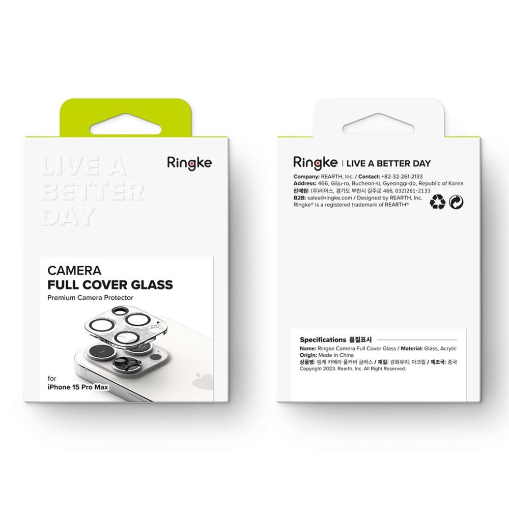 Ringke Camera Protector Glass Apple iPhone 15 Pro Max Clear [2 PACK]
