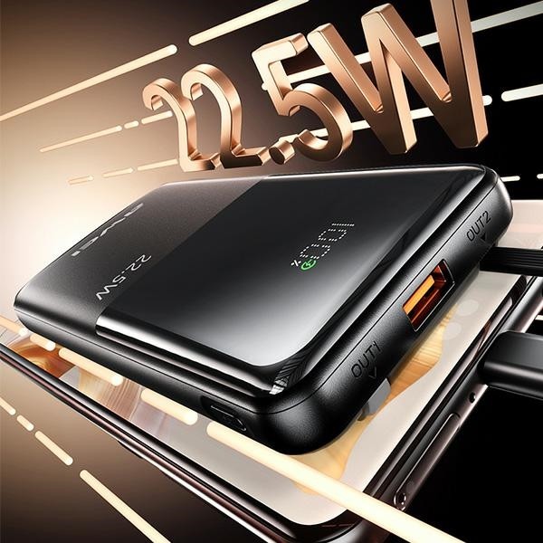 AWEI P76K powerbank 10000mAh 22.5W Digital Display black