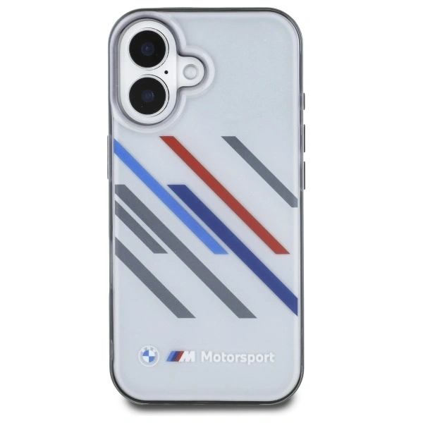 BMW BMHCP16M23HTRAG Apple iPhone 16 Plus hardcase Motorsport IML Random Stripes grey
