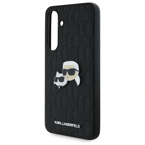 Karl Lagerfeld KLHCS24FEPGKLKCPK Samsung Galaxy S24 FE hardcase Monogram Karl&Chaoupette Head Pin black