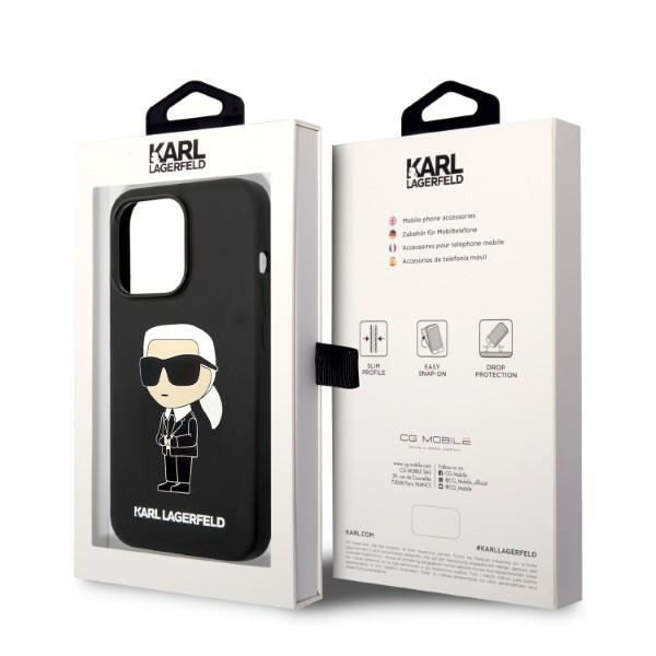 Karl Lagerfeld KLHMP14LSNIKBCK Apple iPhone 14 Pro hardcase black Silicone NFT Ikonik Magsafe