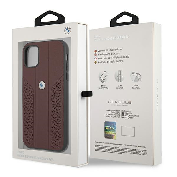 BMW BMHCN61RSPPR Apple iPhone 11 red hardcase Leather Curve Perforate