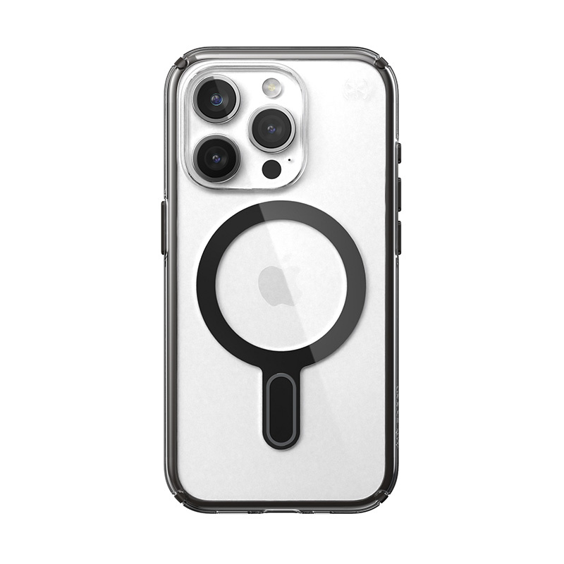 Speck Presidio Perfect-Clear ClickLock MagSafe Apple iPhone 15 Pro (Clear/Frosted Black/Slate Grey)