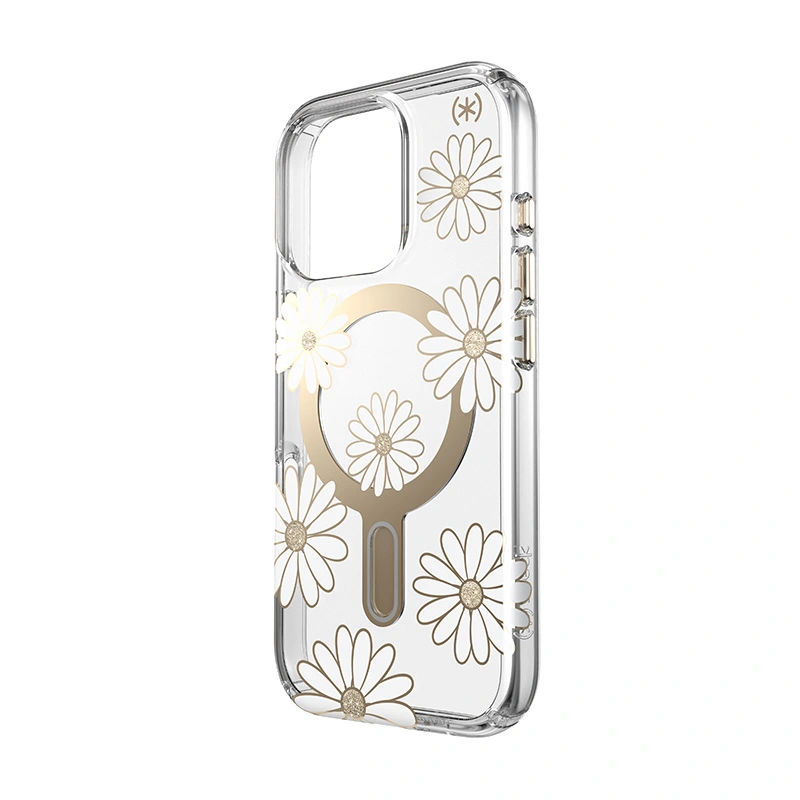 Speck Presidio Lux ClickLock & MagSafe Apple iPhone 16 Pro (Sunshine Daisies / Clear / Gold)