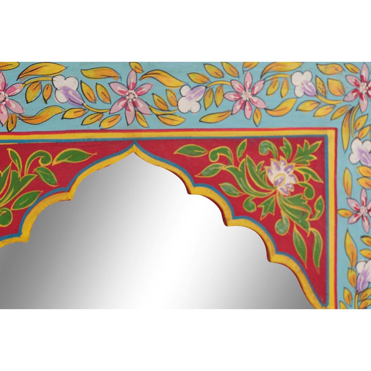 Lustro ścienne DKD Home Decor Kwiecisty Wielokolorowy Drewno MDF (41 x 2 x 56 cm)