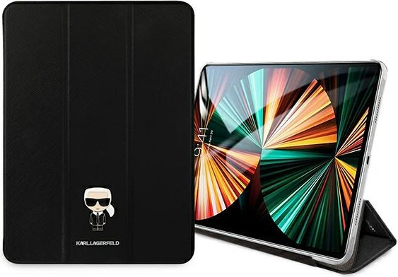 Karl Lagerfeld KLFC12OKMK Apple iPad Pro 12.9 2021 (5 gen) Book Cover black Saffiano Karl Iconic