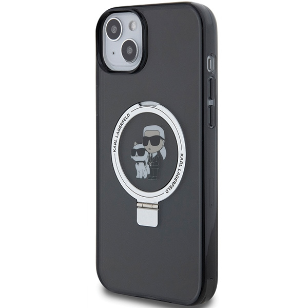 Karl Lagerfeld KLHMP14SHMRSKCK Apple iPhone 14 / 15 hardcase Ring Stand Karl&Choupettte MagSafe black