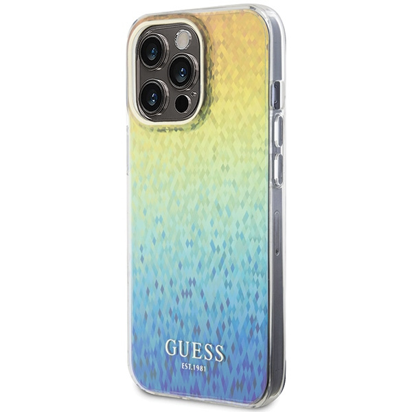 Guess GUHCP15XHDECMI Apple iPhone 15 Pro Max hardcase IML Faceted Mirror Disco Iridescent multicolor