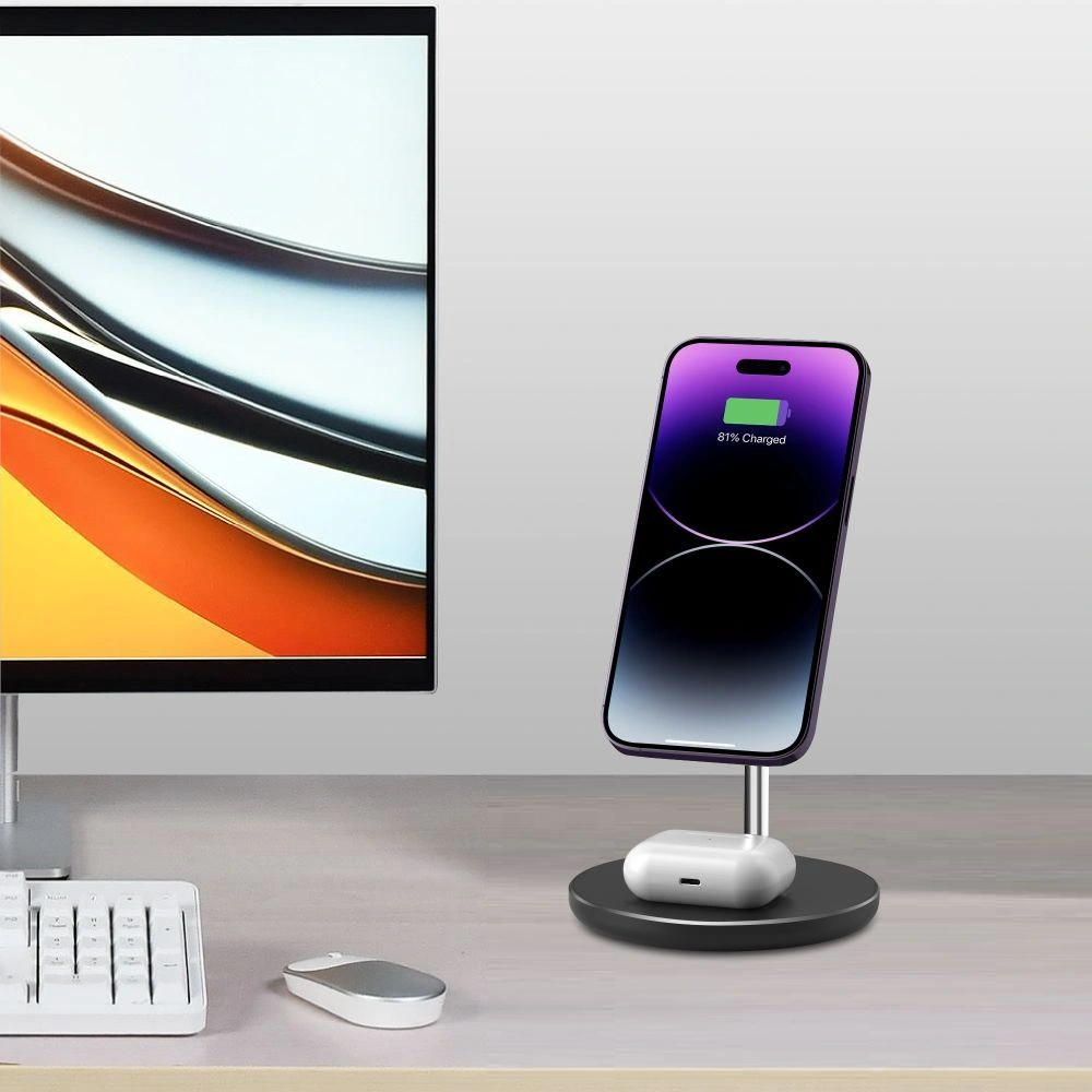 Tech-Protect QI15W-A39 2in1 Magnetic MagSafe Wireless Charger Black