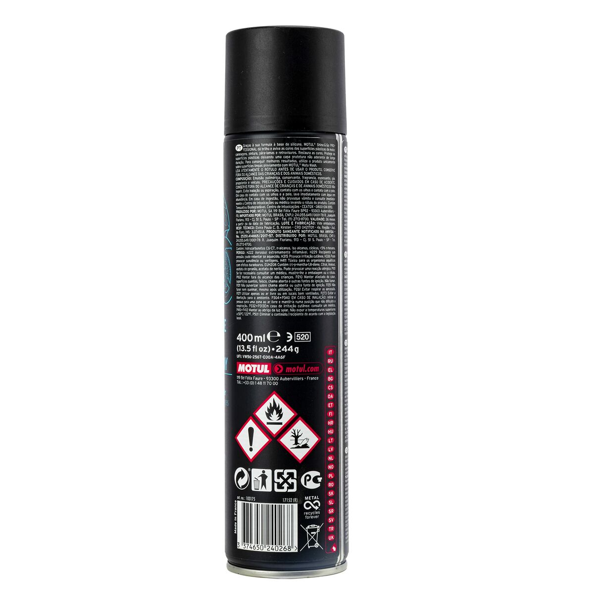 Silicone shine cleaner for motorbikes Motul MTL103175 400 ml