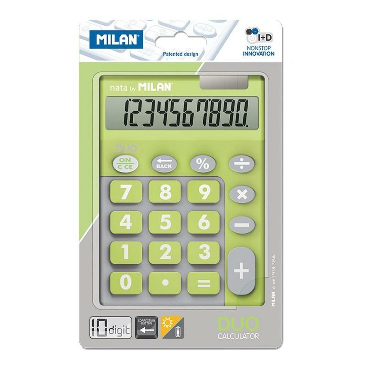 Kalkulator Milan DUO 14,5 x 10,6 x 2,1 cm Kolor Zielony