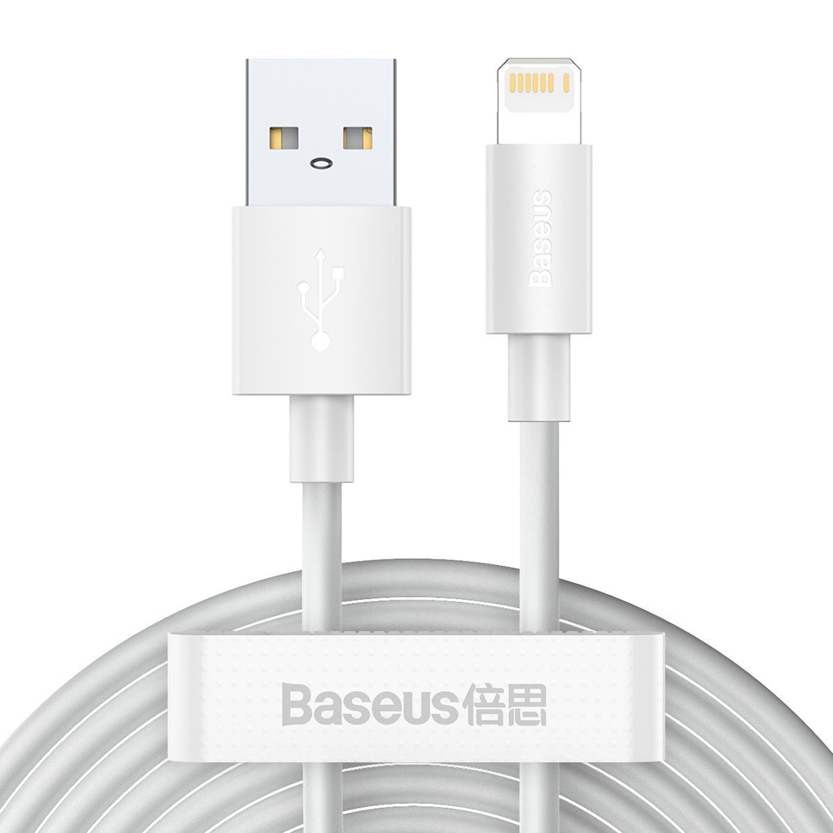 Baseus Simple Wisdom USB-A/Lightning Cable 2.4A, 1.5m (white) [2 PACK]