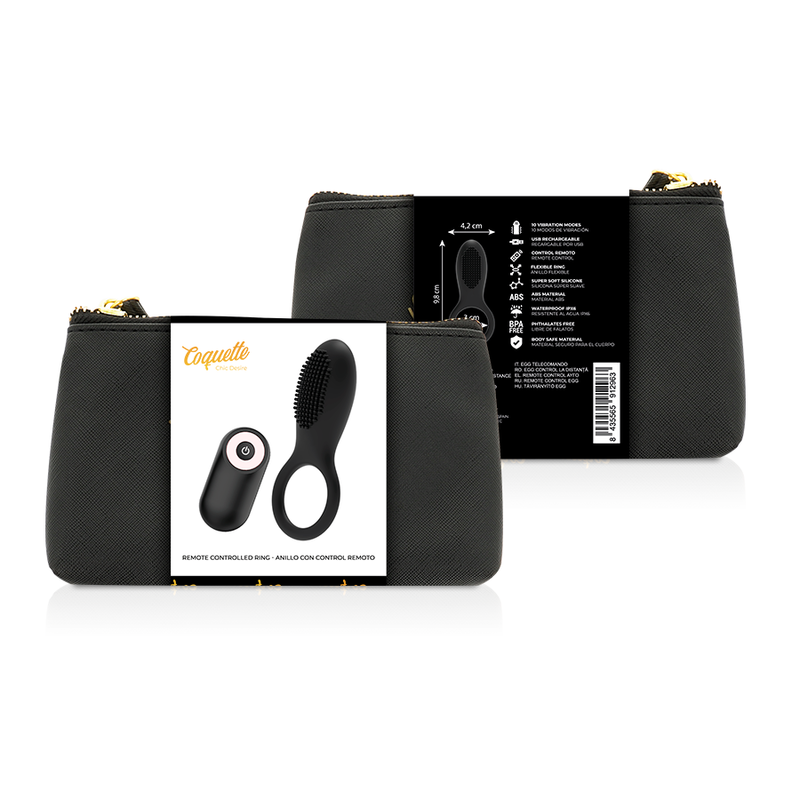COQUETTE CHIC DESIRE -  COCK RING REMOTE CONTROL RECHARGEABLE BLACK/ GOLD