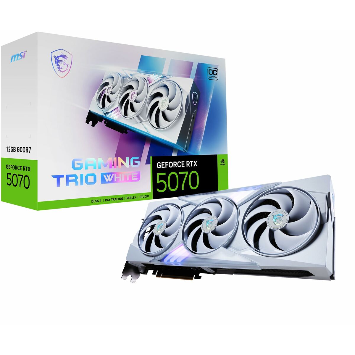 Graphics card MSI GEFORCE RTX 5070 12G GAMING TRIO OC WHITE nvidia geforce rtx 5070 12 GB GDDR6X Graphics card MSI GEFORCE RTX 5070 12G GAMING TRIO OC WHITE nvidia geforce rtx 5070 12 GB GDDR6X