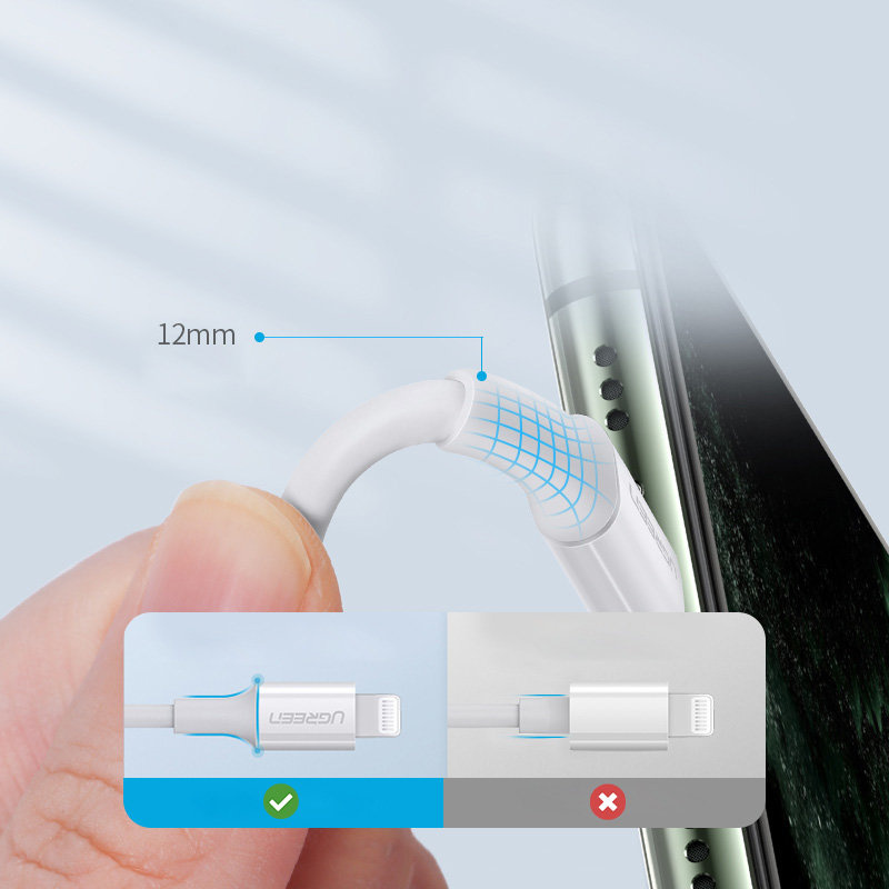 UGREEN US171 USB-C - Lightning MFi Cable 3A 0.25m white