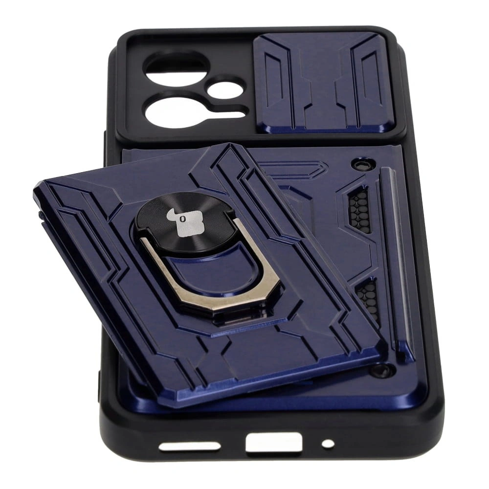 Bizon Case Camshield Card Slot Ring Xiaomi POCO X5 navy blue