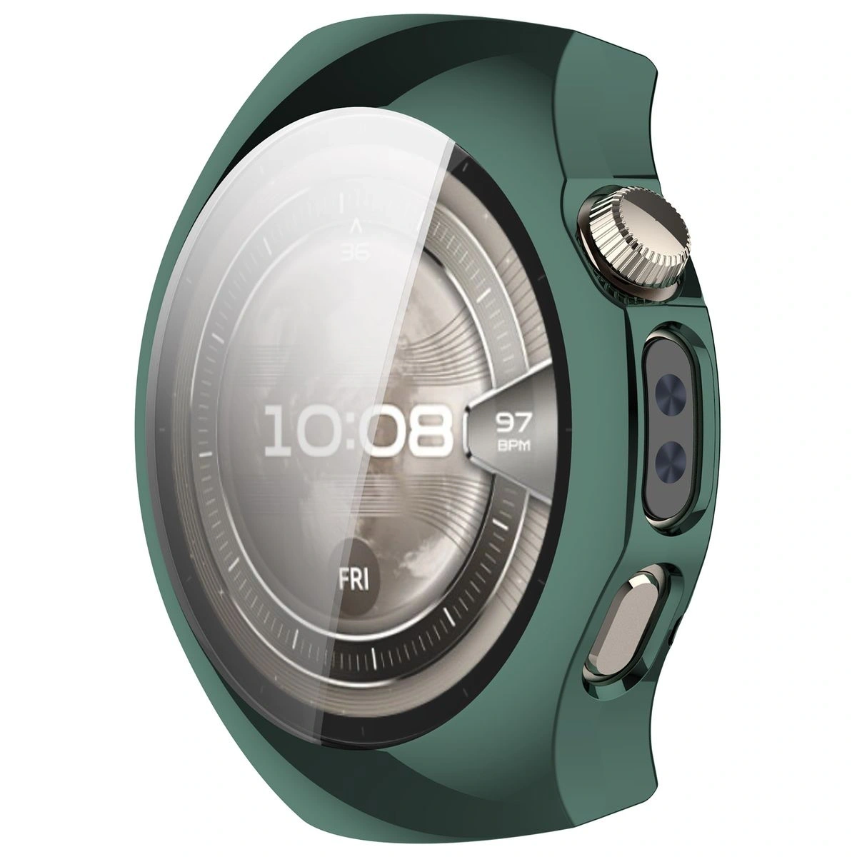 Etui z osłoną ekranu Bizon Case Watch Felipe do Huawei Watch 5 46mm zielone
