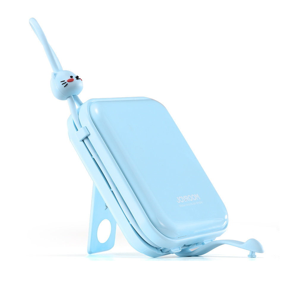 Powerbank Joyroom JR-L008 Cutie Series 10000mAh 22.5W Stand + USB-C and Lightning cables blue