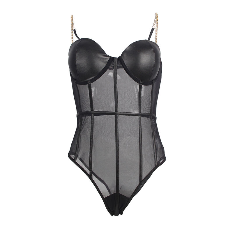 SUBBLIME - BLACK CHAIN SUSPENDERS BODYSUIT S/M SUBBLIME - BLACK CHAIN SUSPENDERS BODYSUIT S/M
