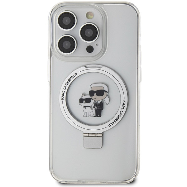 Karl Lagerfeld KLHMP13XHMRSKCH Apple iPhone 13 Pro Max hardcase Ring Stand Karl&Choupettte MagSafe white