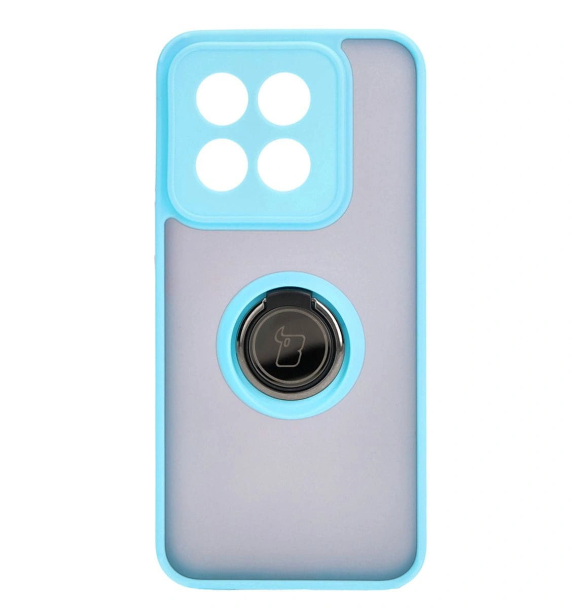 Bizon Case Hybrid Ring Xiaomi 14 smoky with a light blue frame