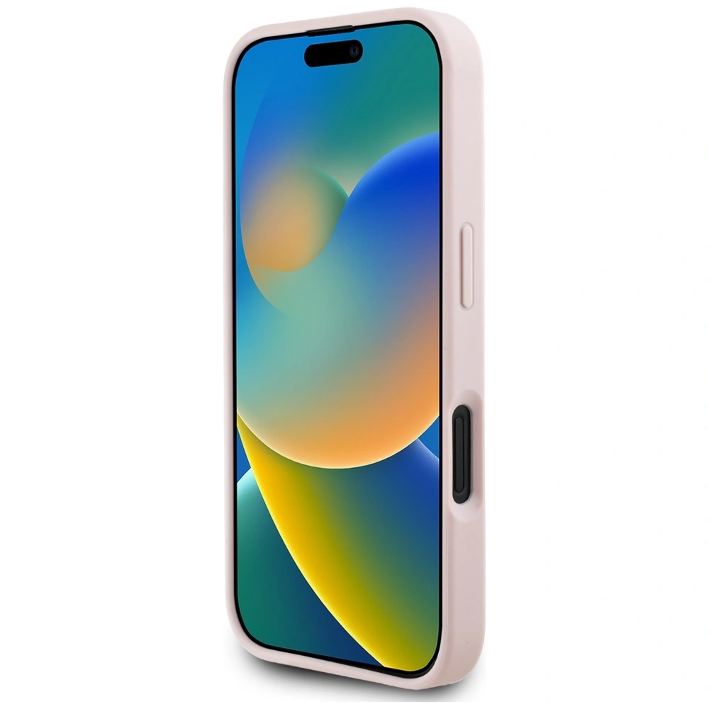 Etui Guess Grained Roses Big 4G logo do Apple iPhone 16 różowy